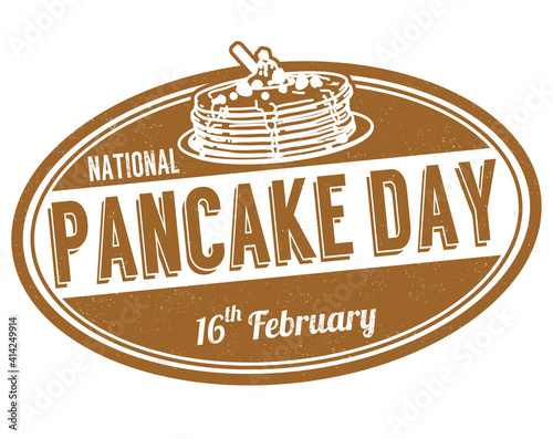 National pancake day grunge rubber stamp