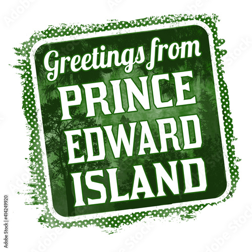 Greetings from Prince Edward Island grunge rubber stamp