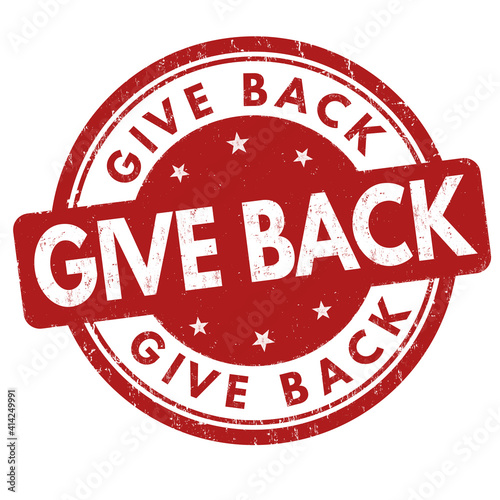 Give back grunge rubber stamp