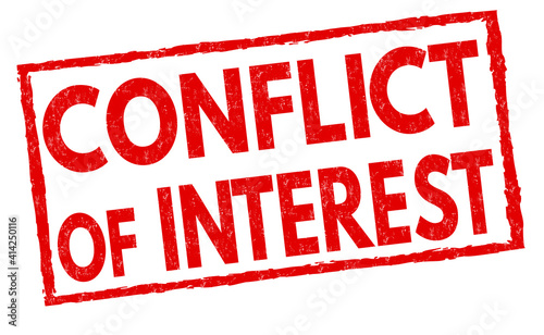 Conflict of interest grunge rubber stamp