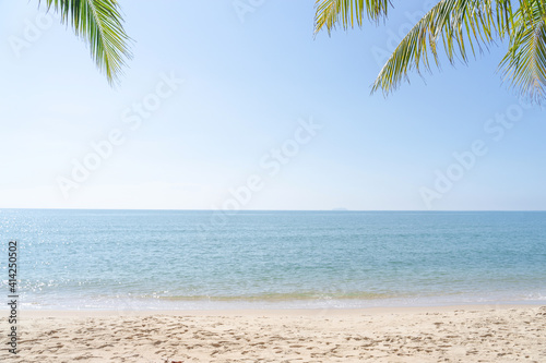 Summer beach background. Sand  sea and sky.