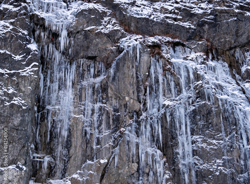 icicles on the rocks