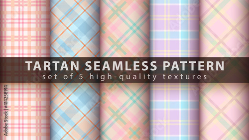 Set classic tartan seamless pattern.
