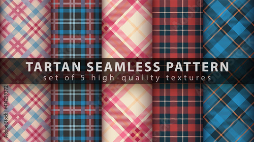 Set classic tartan seamless pattern.