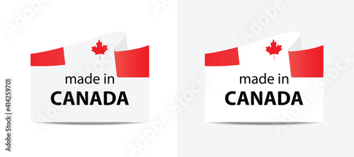 made in Canada vector stamp. badge with Canada flag	
