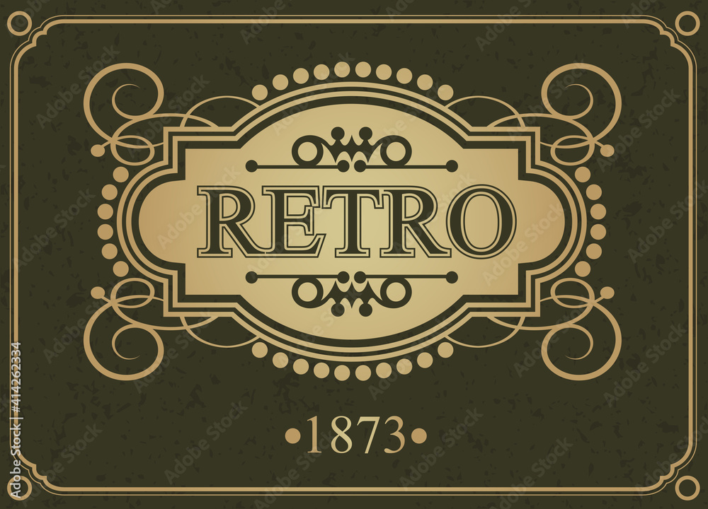Retro Flourishes design border, Retro сalligraphic template vector Luxurious border, Decorations elegant royal lines, Vector illustration