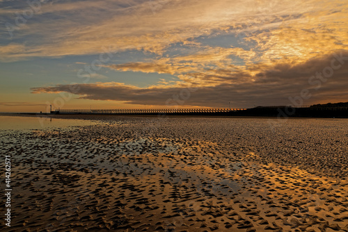 Littlehampton seafront at low tide, East Sussex, UK