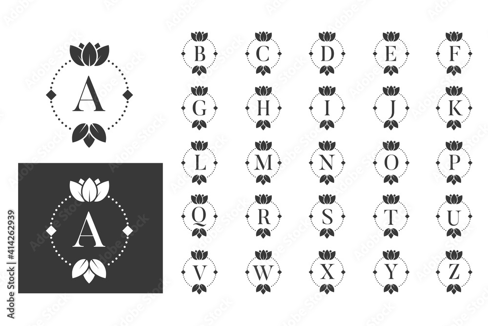 Luxury monogram logo alphabet set