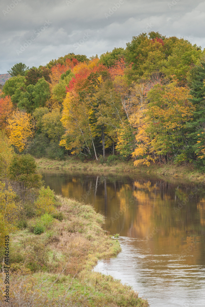 Canada, Nova Scotia, Lawrencetown. Annapolis River landscape in autumn. Canada, Nova Scotia, Lawrencetown. Annapolis River landscape in autumn.