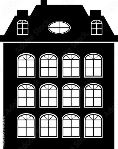 Vector element silhouette single house construction building