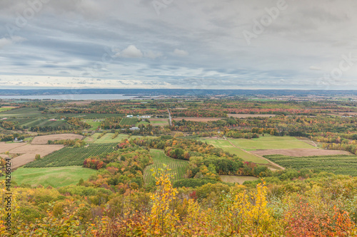 Canada  Nova Scotia  Canning. The Lookoff  elevated view of the Annapolis Valley in autumn.