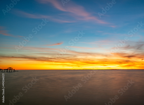 A Dramatic Sky clouds view at a Sunset location at Fairhope  Alabama