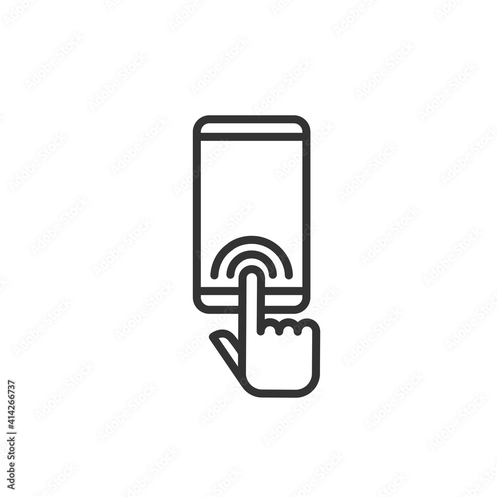 Touchscreen icon isolated on clean background. Application icon. Vector. Touchscreen icon isolated on clean background. Application icon. Vector.