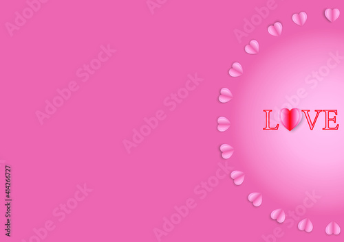 Valentine's day concept, Paper cut pink love hearts decorations for valentine card or poster © ifoodijourney