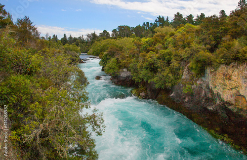 Huka Falls on the Waikato River near Lake Taupo  New Zealand.