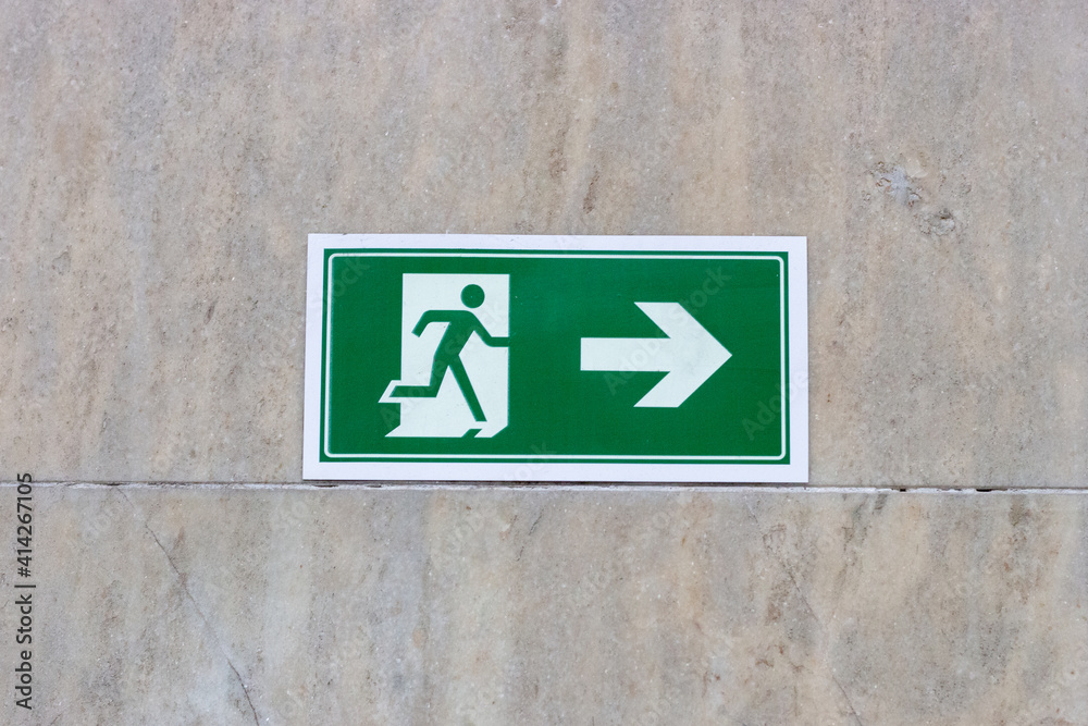 information board signaled the emergency exit to the right side. information board signaled the emergency exit to the right side.