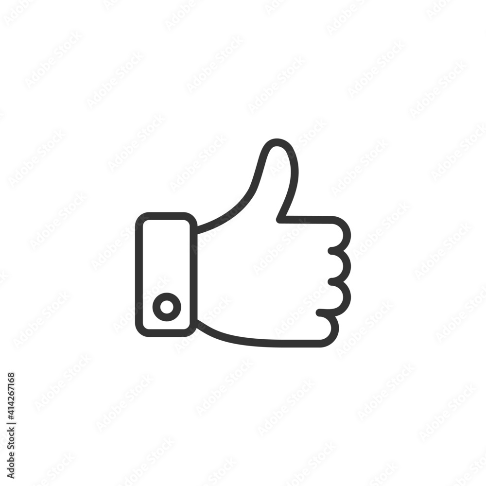 Thumbs up. Linear icon. Line with editable stroke. Thumbs up. Linear icon. Line with editable stroke.