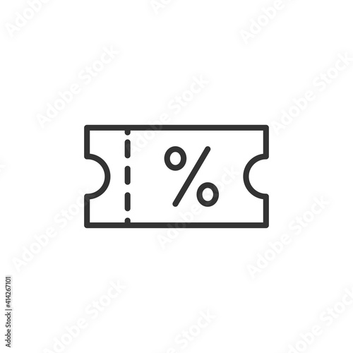 Discount, sale. Minimal line web icon. Simple vector illustration. Concept for infographic, website or app.