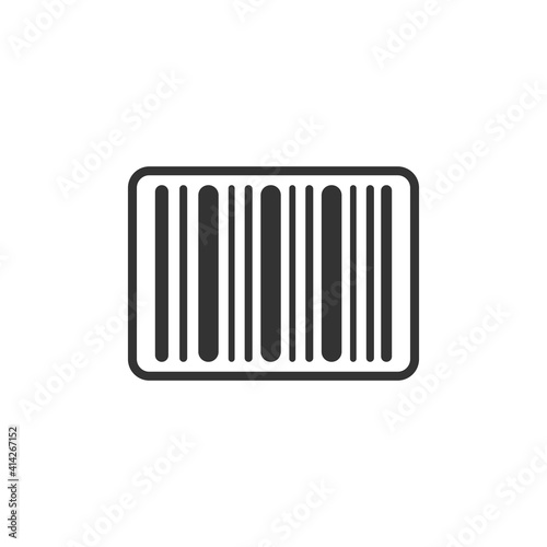 Barcode icon, label symbol. Simple, flat design for web or mobile app. Vector.