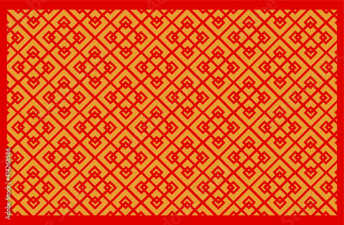 Chinese traditional motif background. Red and gold. Vector illustration of EPS10