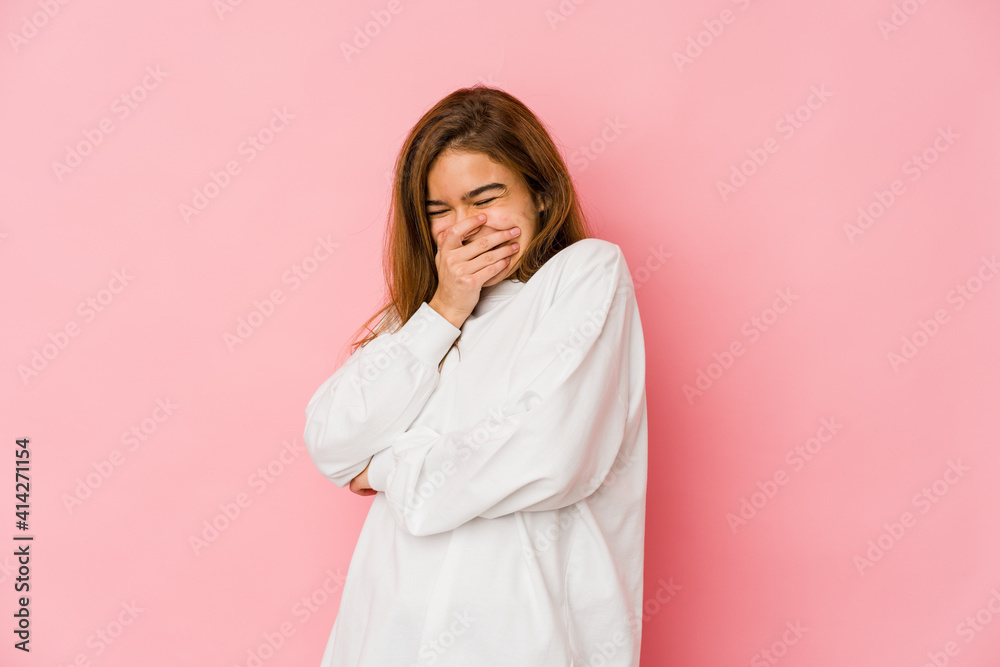 Young skinny caucasian teenager girl laughing happy, carefree, natural emotion. Young skinny caucasian teenager girl laughing happy, carefree, natural emotion.