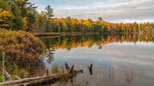 Earlier morning autumn reflections on a Michigan lake - Upper Peninsula UP 