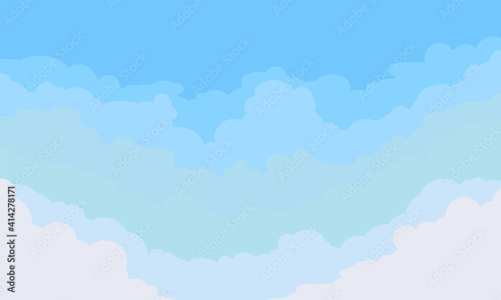 Clouds in blue sky, cloud background, vector Stock Vector | Adobe Stock