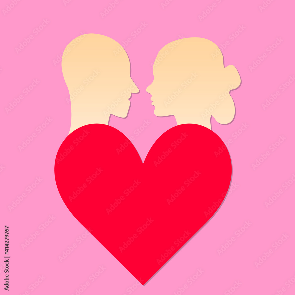 Couple in love icon. Vector illustration. Boyfriend and girlfriend love each others. Couple in love icon. Vector illustration. Boyfriend and girlfriend love each others.
