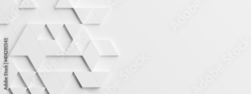 Random shifted white triangle background wallpaper banner pattern with copy space © Shawn Hempel