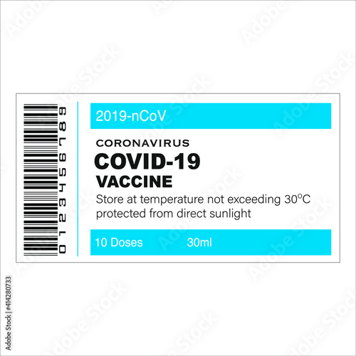 covid-19 vaccine bottle prescriptions label mock-up design