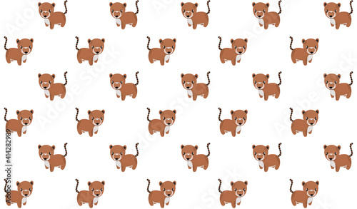 Fototapeta Naklejka Na Ścianę i Meble -  Seamless pattern of cute cartoon South American noses with ruddy cheeks on a white background. For printing on children's products, textile, fabric, fashion. Vector.