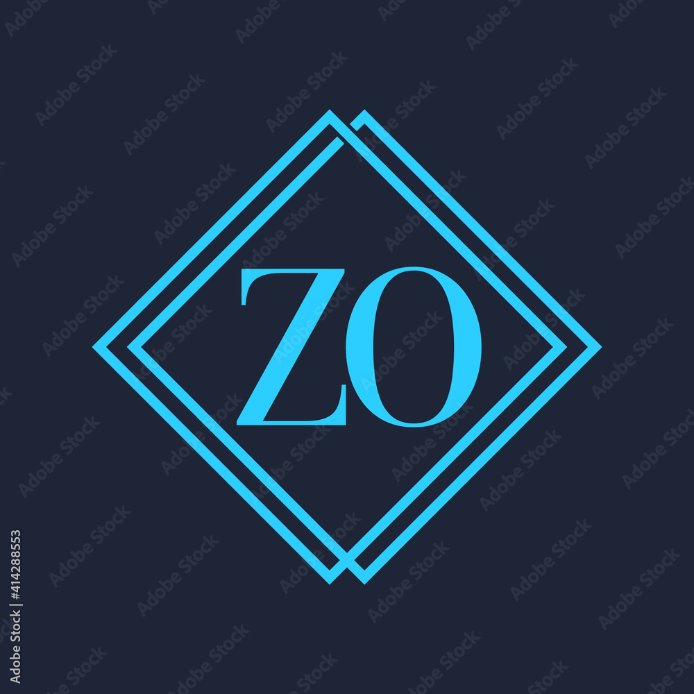 Simple Elegant Initial Letter Type ZO Logo Sign Symbol Icon, Logo Design Template - obrazy, fototapety, plakaty 