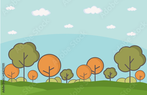 Nature background with tree  cloud and blue sky. perfect for wallpaper