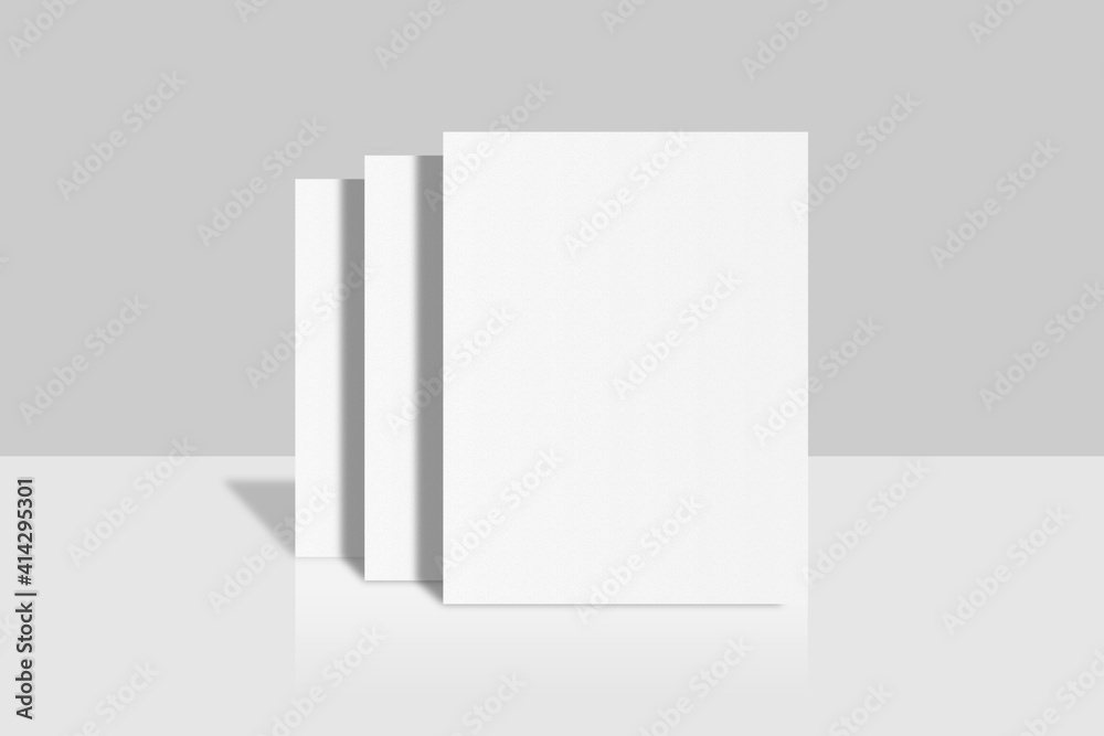 Realistic blank US letter flyer brochure for mockup. Paper or poster illustration. 3D Render. Realistic blank US letter flyer brochure for mockup. Paper or poster illustration. 3D Render.