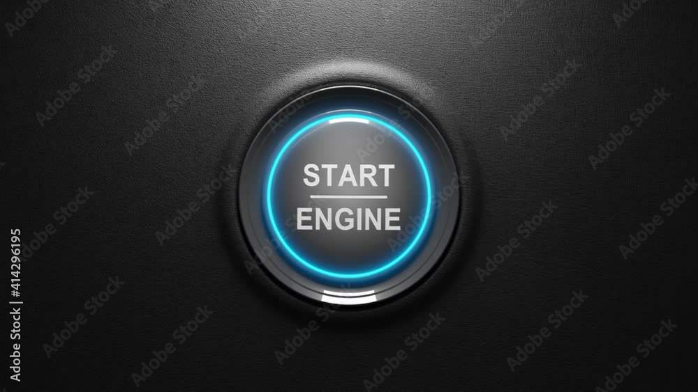 Press the engine button. Start the car concept. 3D video