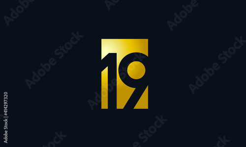 Unique Modern Gold Box Number 19 Logo