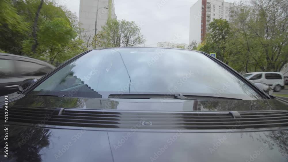 the camera is attached to the car. windshield. driving on the highway during the day the camera is attached to the car. windshield. driving on the highway during the day