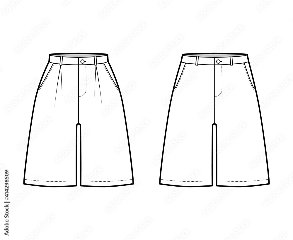 Set of Shorts baggy Bermudas dress pants technical fashion
