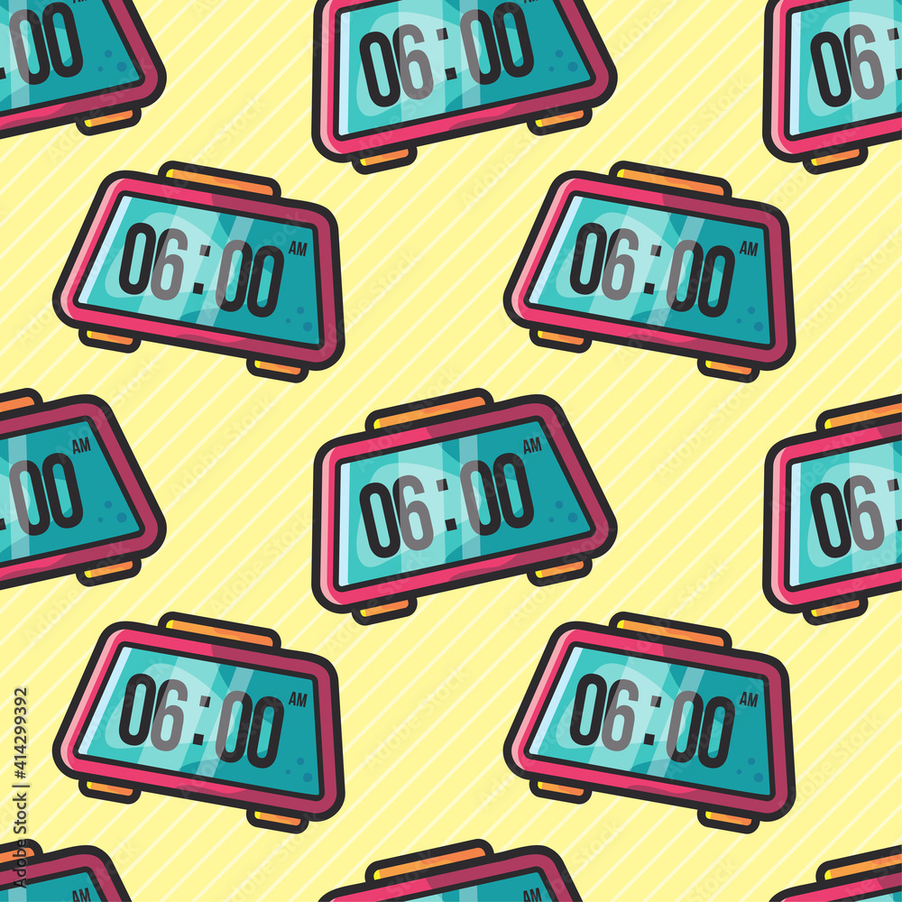 alarm clock seamless pattern vector illustration alarm clock seamless pattern vector illustration