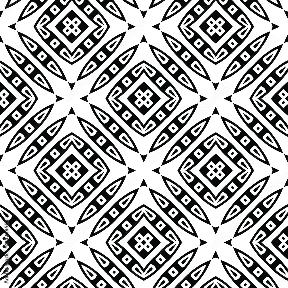 Geometric vector pattern with triangular elements. Seamless abstract ornament for wallpapers and backgrounds. Black and white colors. Geometric vector pattern with triangular elements. Seamless abstract ornament for wallpapers and backgrounds. Black and white colors.