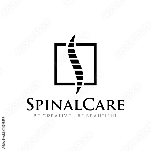 Spinal care logo design vector
