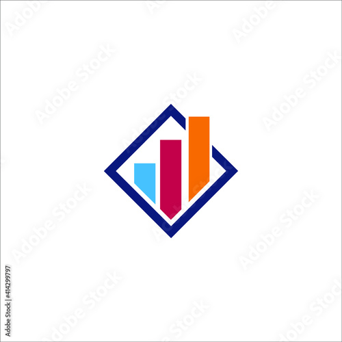 logo finance chart icon templet vector