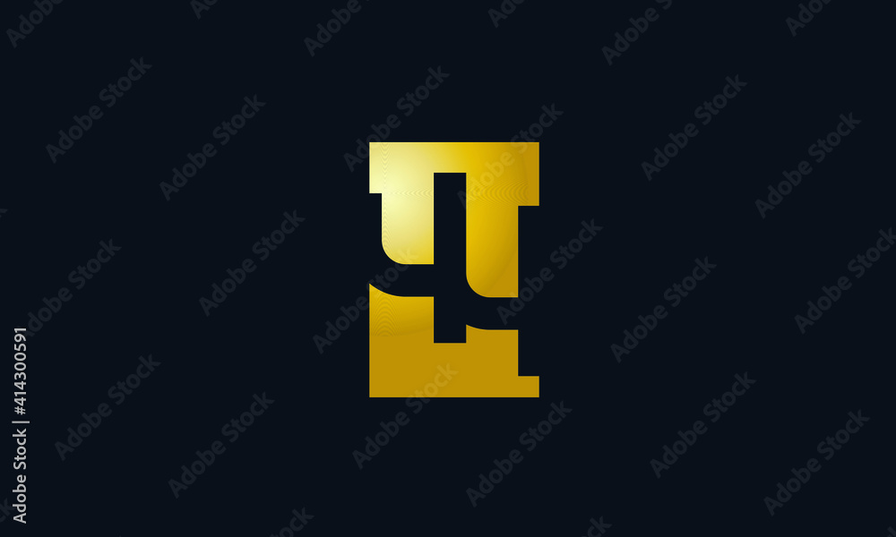 Fototapeta premium Unique Modern Gold Box Number 44 Logo