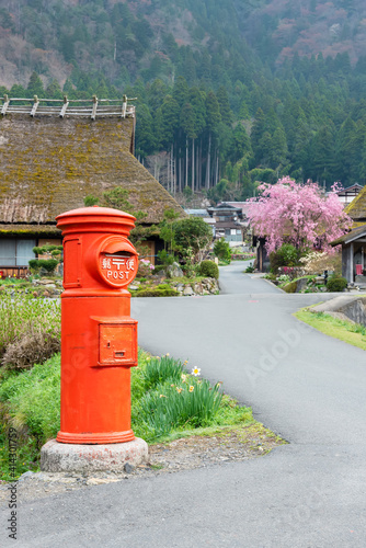 post box in historical village Miyama in Kyoto, Japan