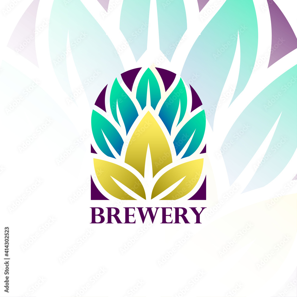 Colorful brewery vintage logo design