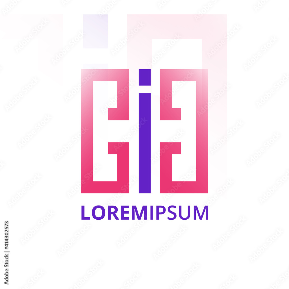 Abstract butterfly with initials letter I and C Abstract butterfly with initials letter I and C