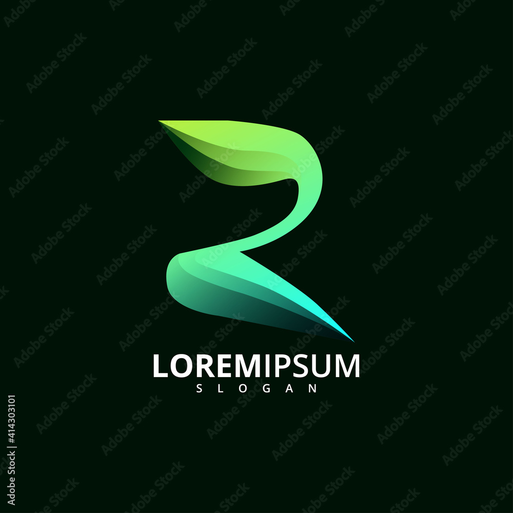 Fototapeta premium Letter R leaf logo design