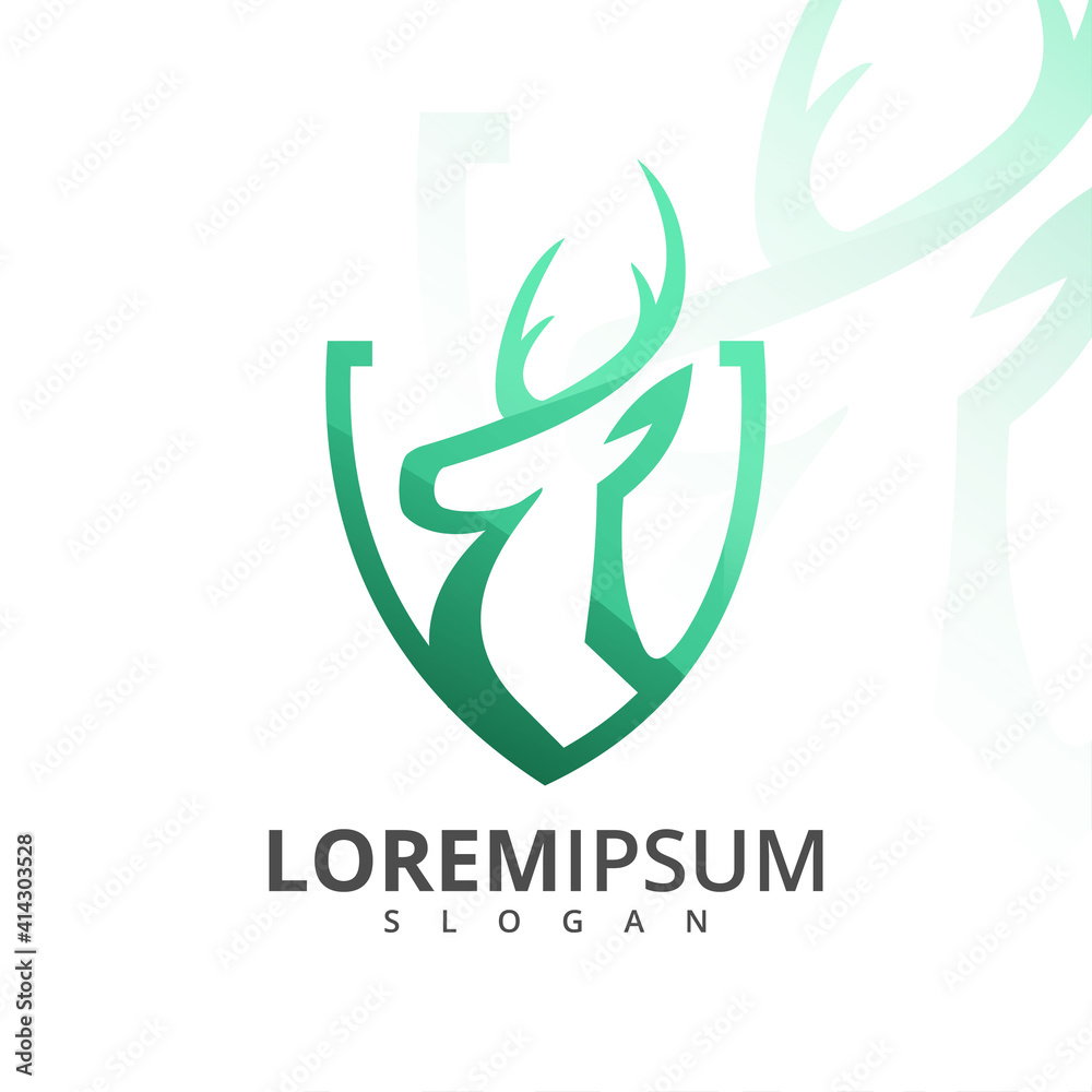 Green deer logo design Green deer logo design