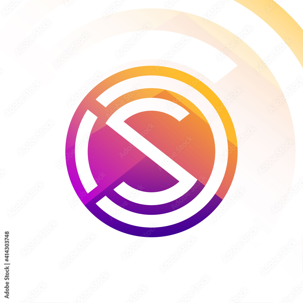 Minimalist initials S modern logo design