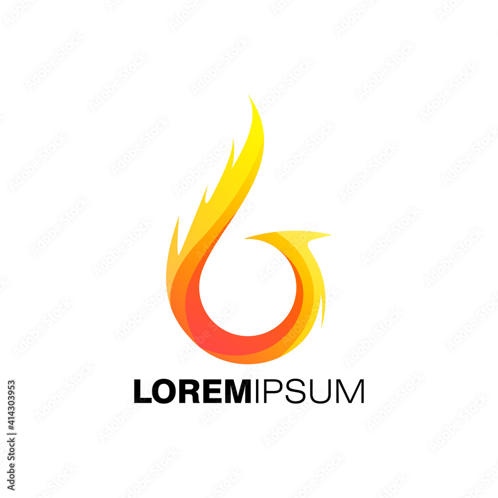 Fire with initials G logo design Fire with initials G logo design